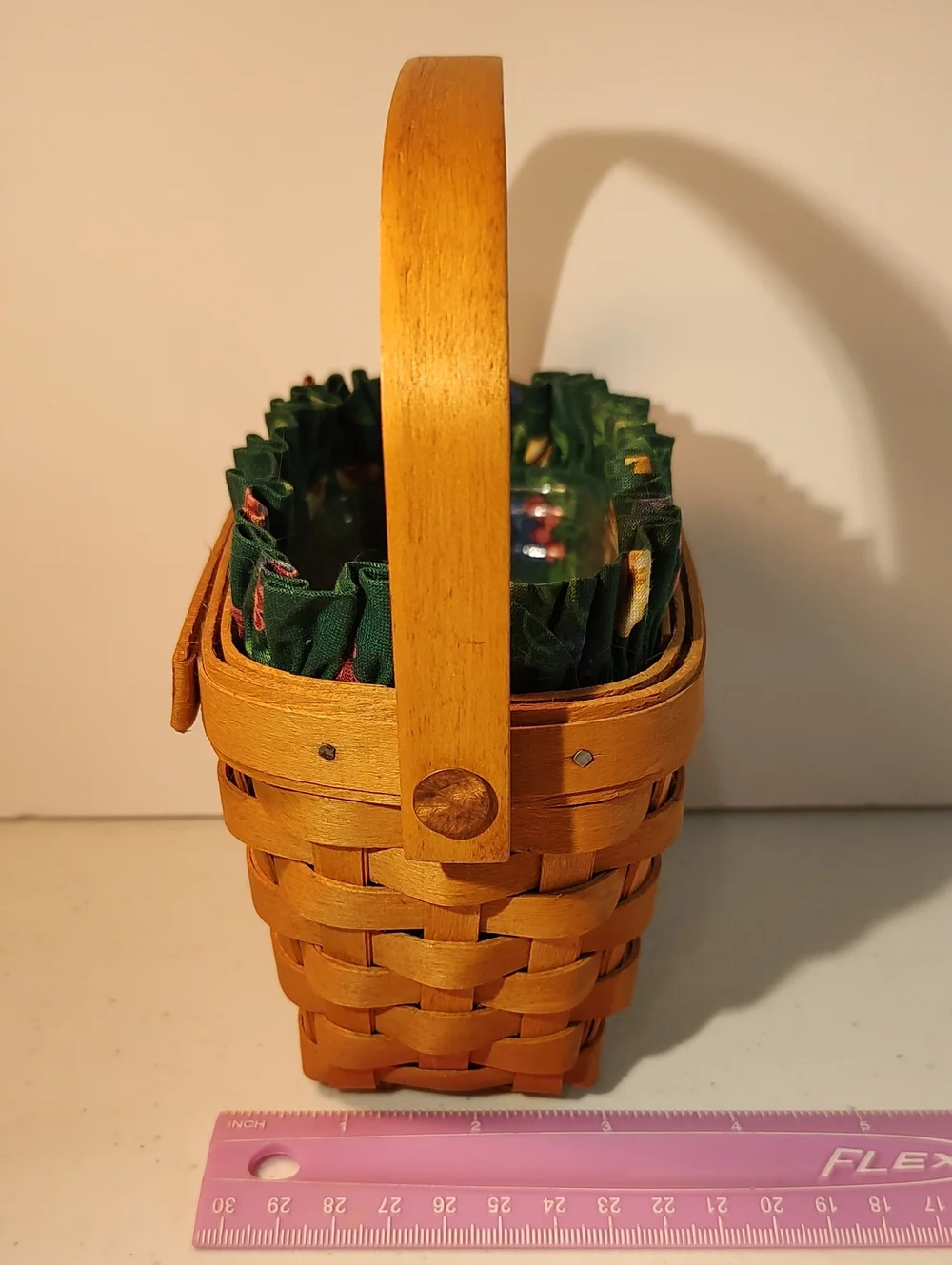 Longaberger 1997 American Cancer Society Basket, Liner And Plastic Protector